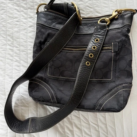 Coach Black Interior Bag with Gold Accents - Picture 4 of 11